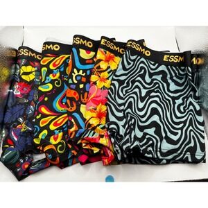 Essmo‎ Mens Boxer Briefs 5 Pack Bold Abstract Tropical Animal Prints Size M